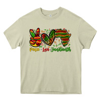 Mossy peace love juneteenth Heavy Core Tee - Zillion Design Studio