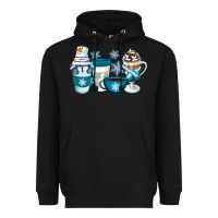 Black Winter Coffee Cups Heavyweight Hoodie - Artiststas