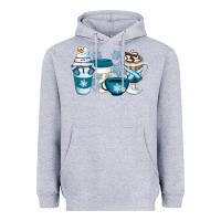 Heather Grey Winter Coffee Cups Heavyweight Hoodie - Artiststas