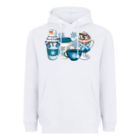 White Winter Coffee Cups Heavyweight Hoodie - Artiststas