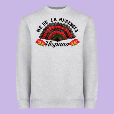 Me De La Herencia Hispana Hand Fan Heavyweight Sweatshirt Designed By Bundleandbundleshop