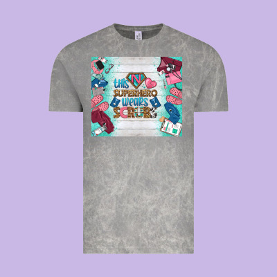 This Superhero Wears Scrubs Tumbler Vintage Tee Designed By Bundleandbundleshop