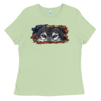 Matcha Wolf eyes american flag Ladies Tee - RanaPortraitStore