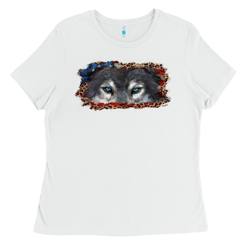 Wolf Eyes American Flag Ladies Tee by RanaPortraitStore | Teevron