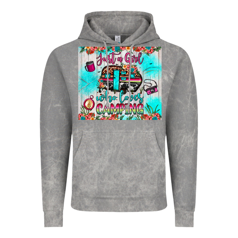 Just A Girl Who Loves Camping Vintage Hoodie by JahusDesignShop | Teevron