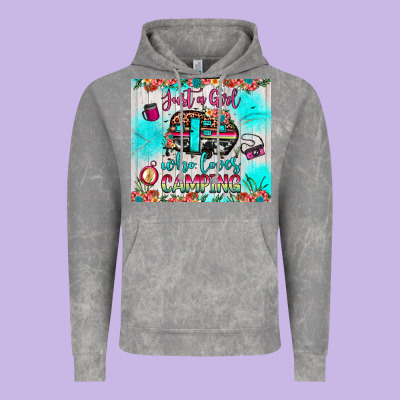 Just A Girl Who Loves Camping Vintage Hoodie Designed By Jahusdesignshop