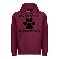 Burgundy Plays Well With Dogs Premium Hoodie - Bettercallsaul