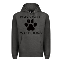 Charcoal Heather Plays Well With Dogs Premium Hoodie - Bettercallsaul