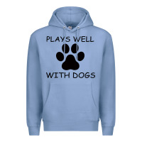 Colony Blue Plays Well With Dogs Premium Hoodie - Bettercallsaul