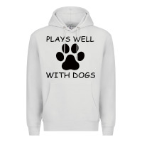 Dove Grey Plays Well With Dogs Premium Hoodie - Bettercallsaul