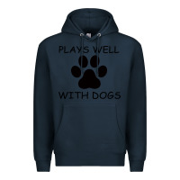 Navy Plays Well With Dogs Premium Hoodie - Bettercallsaul