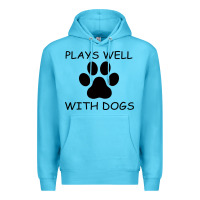 Ocean Blue Plays Well With Dogs Premium Hoodie - Bettercallsaul