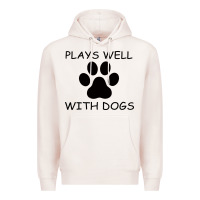 Pale Pink Plays Well With Dogs Premium Hoodie - Bettercallsaul