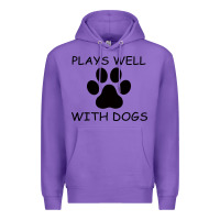 Purple Plays Well With Dogs Premium Hoodie - Bettercallsaul
