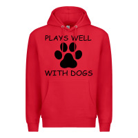Red Plays Well With Dogs Premium Hoodie - Bettercallsaul