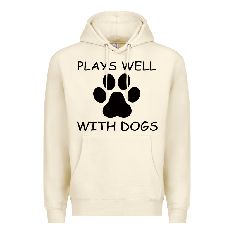 Plays Well With Dogs Premium Hoodie by Bettercallsaul | Teevron
