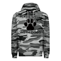 Slate Camo Plays Well With Dogs Premium Hoodie - Bettercallsaul