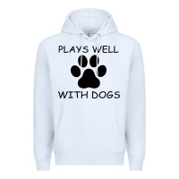 White Plays Well With Dogs Premium Hoodie - Bettercallsaul
