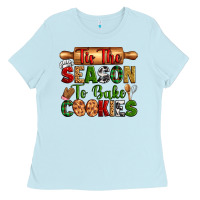 Baby Blue tih the season to bake cookies Ladies Tee - Zillion Design Studio