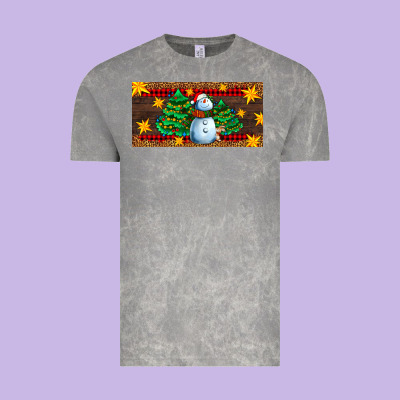 Christmas Tree With Snowman Vintage Tee Designed By Adodesignshop