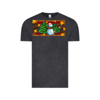 Vintage Black christmas tree with snowman Vintage Tee - AdoDesignShop