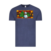 Vintage Denim christmas tree with snowman Vintage Tee - AdoDesignShop