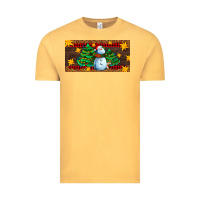 Vintage Mustard christmas tree with snowman Vintage Tee - AdoDesignShop