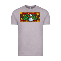 Vintage Zinc christmas tree with snowman Vintage Tee - AdoDesignShop