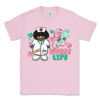 Bubblegum Pink nurse life afro american nurse Classic Tee - BarkalooDesign