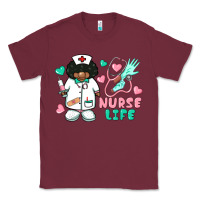 Burgundy nurse life afro american nurse Classic Tee - BarkalooDesign