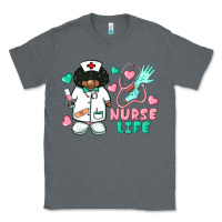 Charcoal Heather nurse life afro american nurse Classic Tee - BarkalooDesign