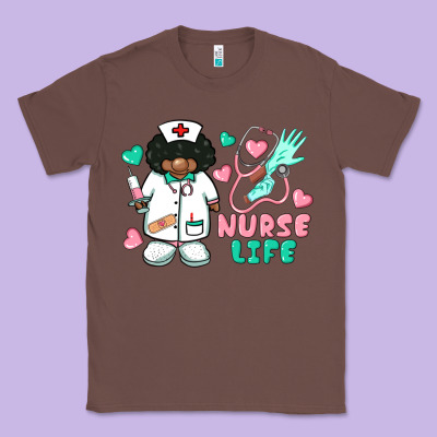 Nurse Life Afro American Nurse Classic Tee Designed By Barkaloodesign