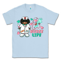 Dusty Blue nurse life afro american nurse Classic Tee - BarkalooDesign