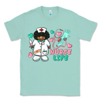 Seafoam nurse life afro american nurse Classic Tee - BarkalooDesign