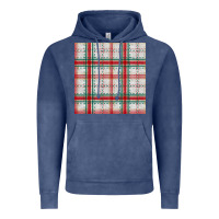 Vintage Denim christmas plaid seamless pattern Vintage Hoodie - BundleAndBundleShop