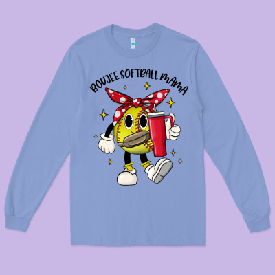 Boujee Softball Mama Long Sleeve Tee Designed By Jahusdesignshop