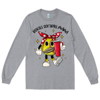 Heather Grey boujee softball mama Long Sleeve Tee - JahusDesignShop