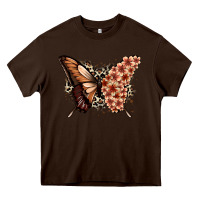 Chocolate Brown melanin  butterfly Heavy Core Tee - Zillion Design Studio