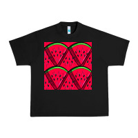 Black Watermelon Slices Seamless Pattern Urban Heavy Tee - BundleAndBundleShop