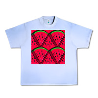 Grape Ice Watermelon Slices Seamless Pattern Urban Heavy Tee - BundleAndBundleShop