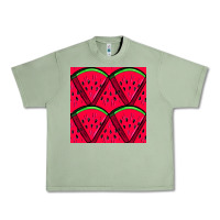 Oil Green Watermelon Slices Seamless Pattern Urban Heavy Tee - BundleAndBundleShop