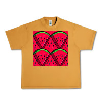 Peanut Butter Watermelon Slices Seamless Pattern Urban Heavy Tee - BundleAndBundleShop
