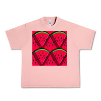 Salmon Watermelon Slices Seamless Pattern Urban Heavy Tee - BundleAndBundleShop