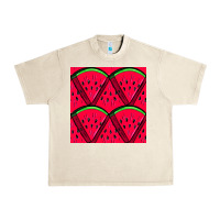 Sandshell Watermelon Slices Seamless Pattern Urban Heavy Tee - BundleAndBundleShop