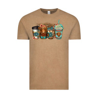 Vintage Coffee serape floral longhaired cow coffee cups Vintage Tee - Jasminsmagicworld