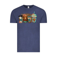 Vintage Denim serape floral longhaired cow coffee cups Vintage Tee - Jasminsmagicworld