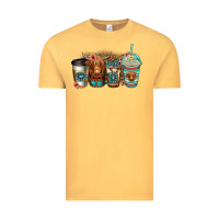 Vintage Mustard serape floral longhaired cow coffee cups Vintage Tee - Jasminsmagicworld