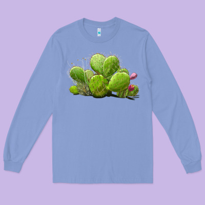 Desert Prickly Pear Cactus Long Sleeve Tee Designed By Lillyallendesigns