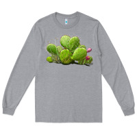 Heather Grey desert prickly pear cactus Long Sleeve Tee - LillyAllenDesigns