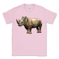 Bubblegum Pink Rhino Illustrations Classic Tee - LillyAllenDesigns